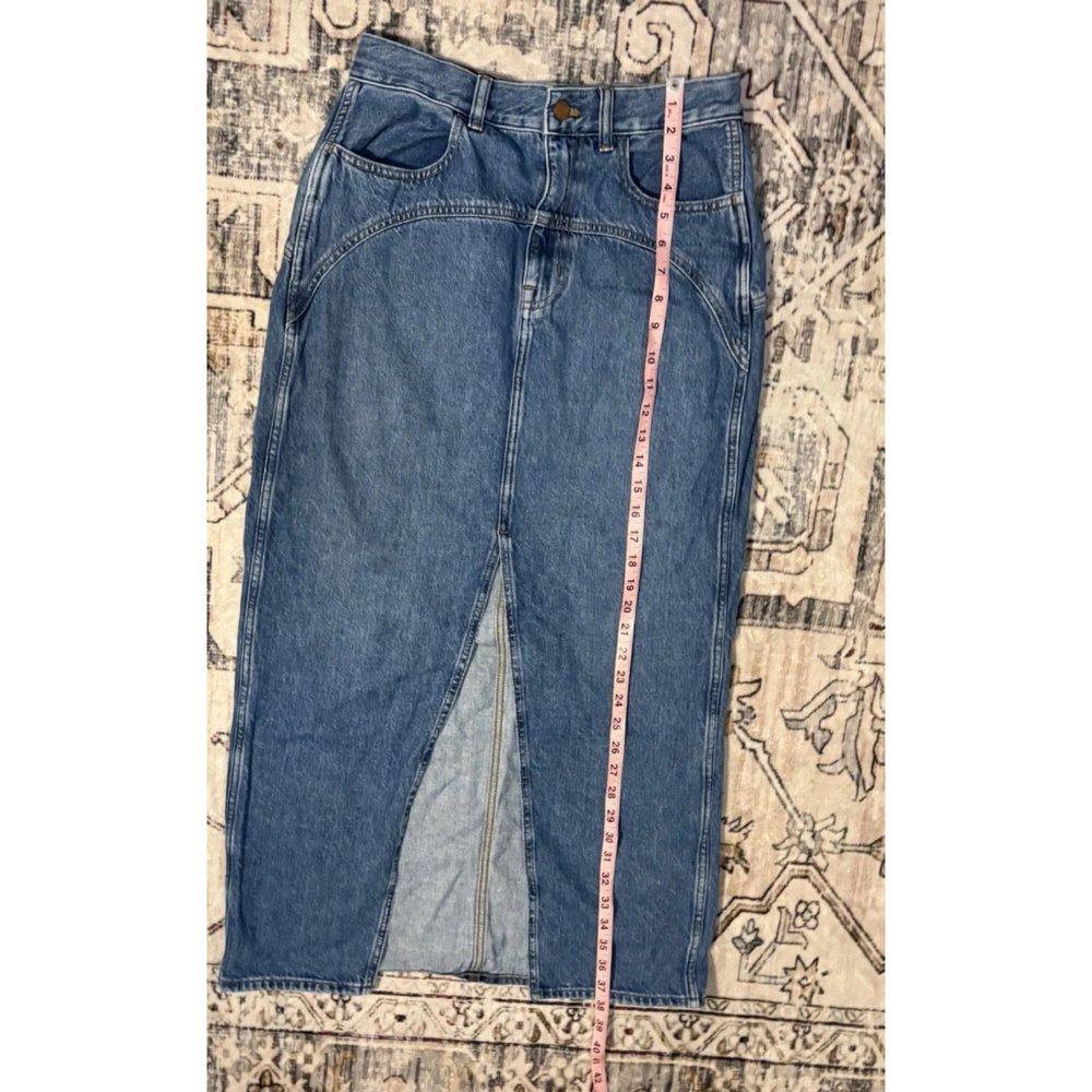 Madewell Denim Front Slit Maxi Skirt Light Wash Long Jean Size 27 - Picture 2 of 4